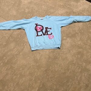 Lucy Light Blue Love Graphic Kids Sweatshirt